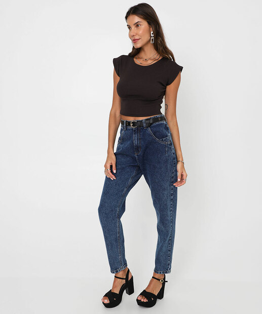 Blusa Feminina Cropped Muscle Tee Marisa Marrom