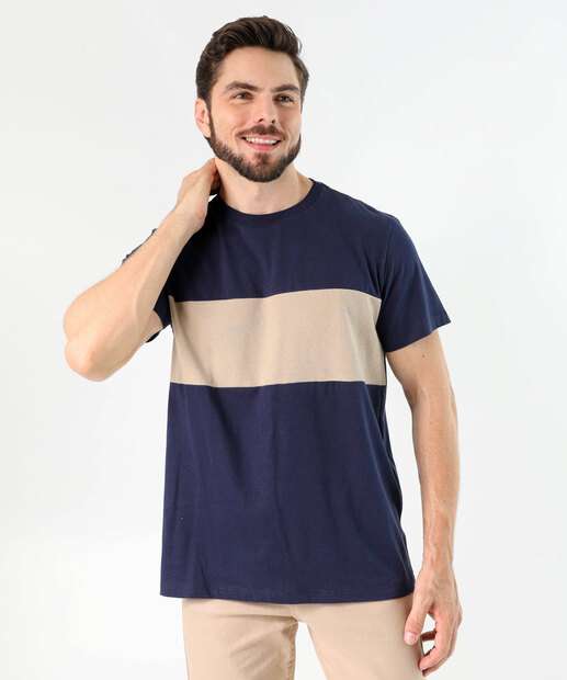 Image_Camiseta Masculina Recorte Manga Curta Marisa Azul