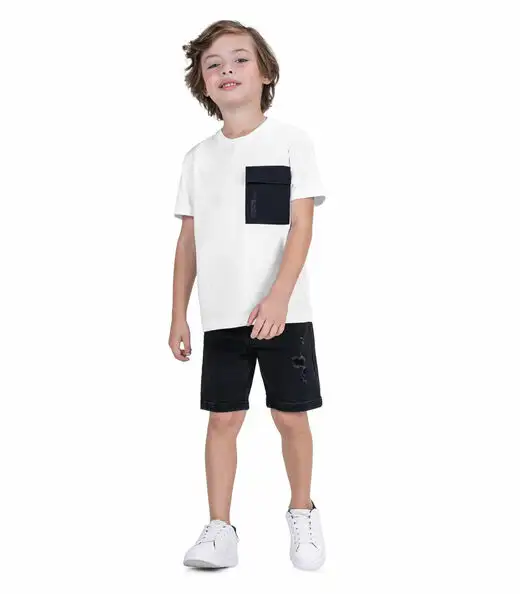 Conjunto Infantil Camiseta Com Bermuda Trick Nick Branco