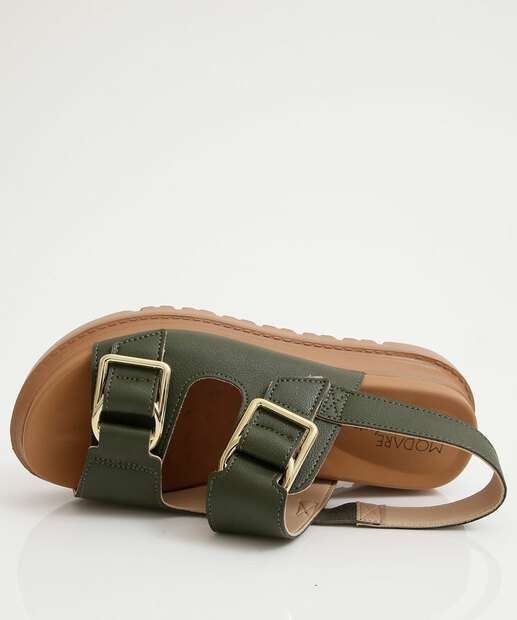 Sandália Flatform Feminina Fivela Modare Verde