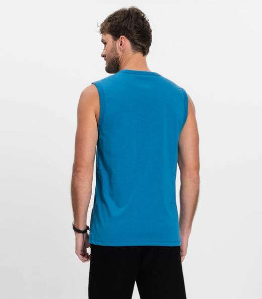 Regata Masculina Meia Malha Diametro Azul