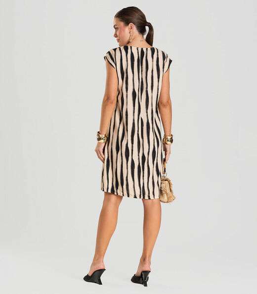 Vestido Feminino em Tecido Infinita Cor Bege