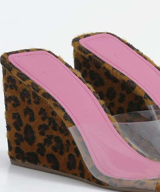 Tamanco Feminino Anabela Animal Print Marisa 