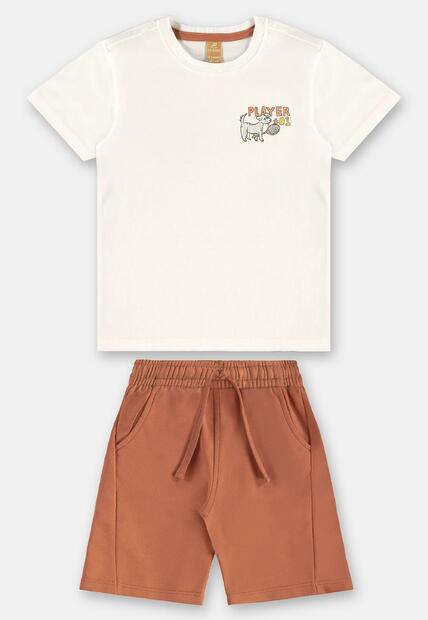 Conjunto Camiseta Estampada Bermuda Up Baby