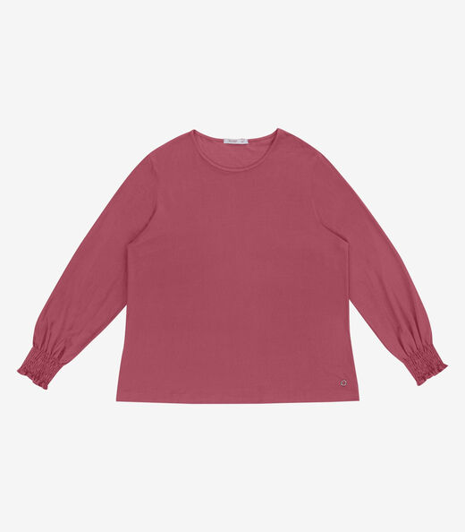 Image_Blusa Manga Longa Lastex Plus Size Secret Glam Vermelho