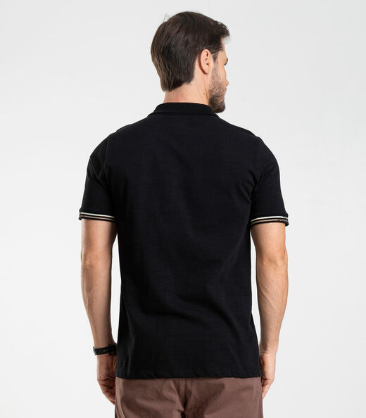 Polo Masculina Malhão Flamê Diametro Preto