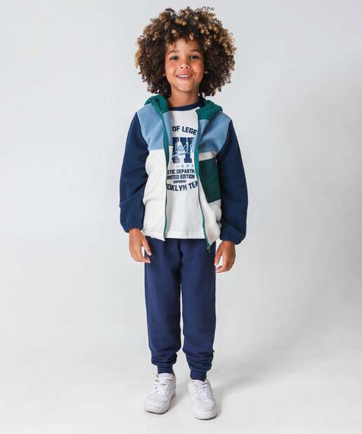 Image_Calça Infantil Jogger Moletinho Marisa Tam 4 a 10 Azul