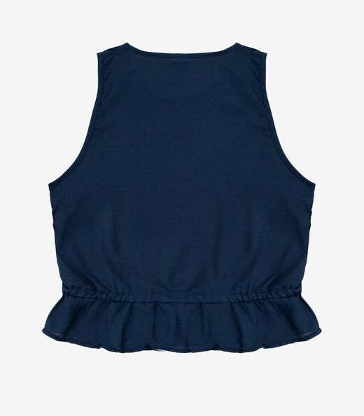 Regata Feminina em Crepe Infinita Cor Azul