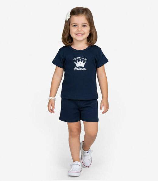 Conjunto Infantil Blusa com Shorts Select Azul
