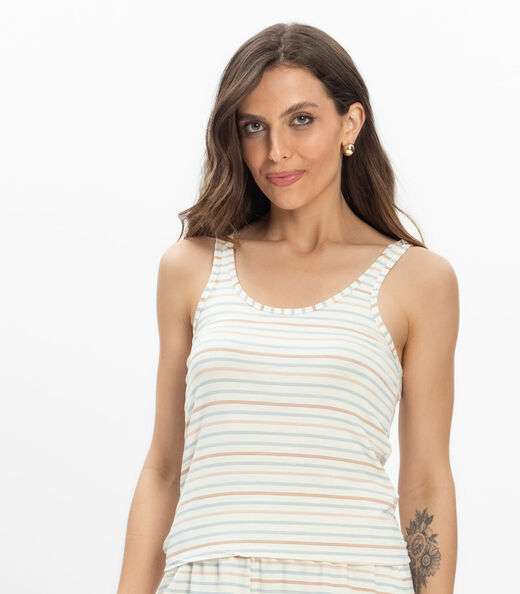 Pijama Regata Feminino Regata Infinita Cor Azul