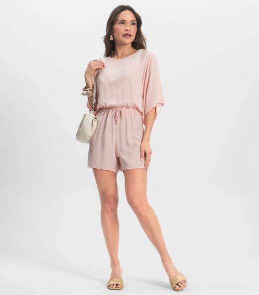 Macaquinho Feminino Viscose Infinita Cor Rosa