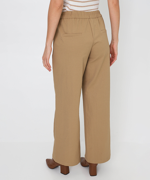 Calça Pantalona Feminina Amarração Marisa Bege