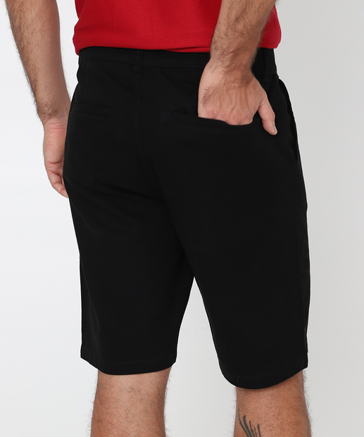 Bermuda Masculina Sarja Chino MR Preto