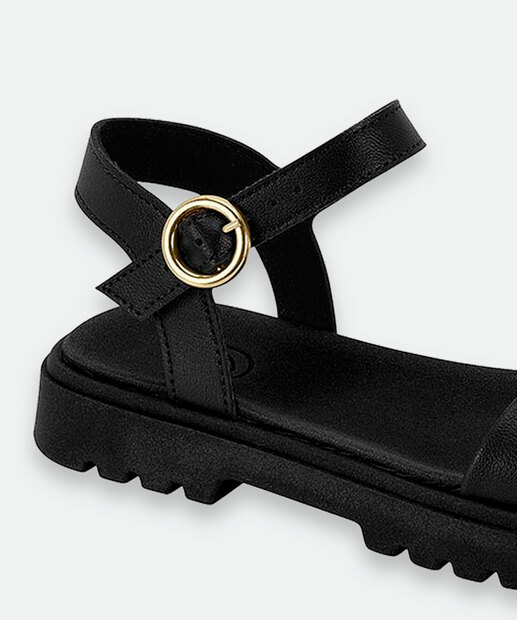 Sandália Infantil Molekinha Preta com Corrente 