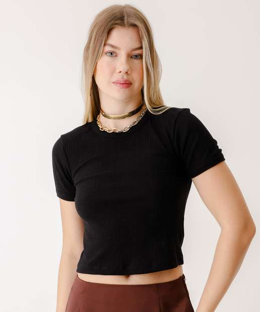 Image_Blusa Cropped Feminina Canelada Manga Curta Marisa