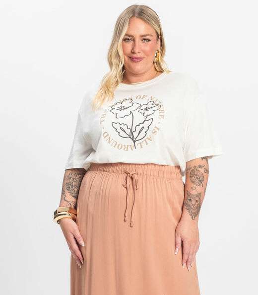 Image_Camiseta Plus Size em Meia Malha Secret Glam Bege