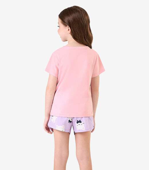 Pijama Meia Malha Rovi Kids Rosa
