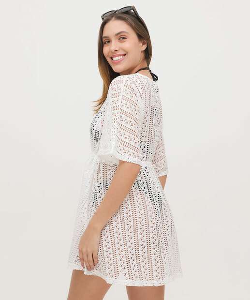 Vestido Saída De Praia Feminino Amarração Marisa