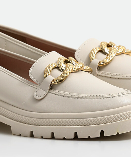 Mocassim Loafer Feminino Tratorado Corrente Moleca