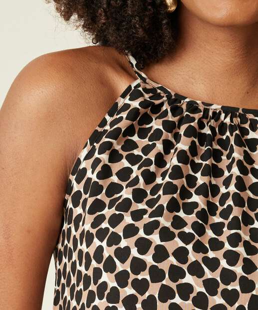 Blusa Regata Feminina Halter Neck Corações Marisa 
