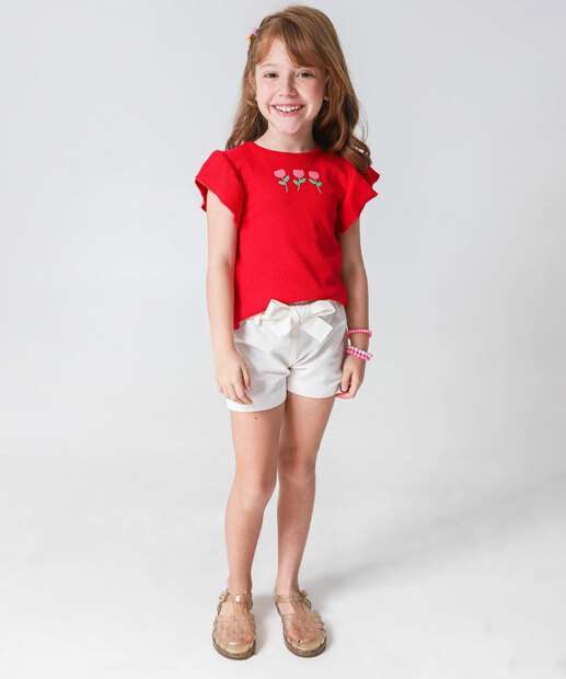 Image_Short Infantil Textura Clochard Marisa Tam 4 a 10 Off White