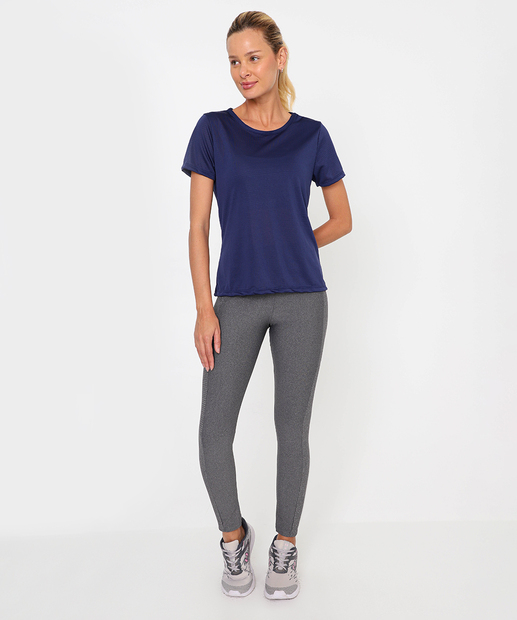 Blusa Feminina Fitness Básica Dry Fit Marisa Azul