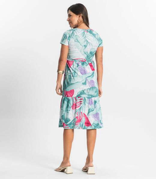 Vestido Midi Feminino Estampado Select Verde