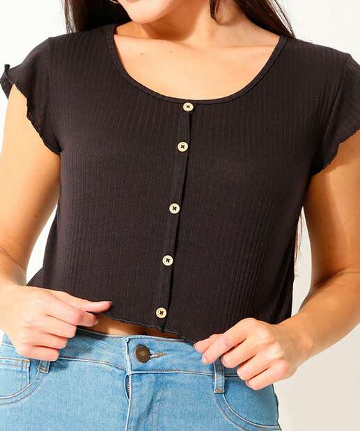 Image_Blusa Cropped Feminina Botões Marisa