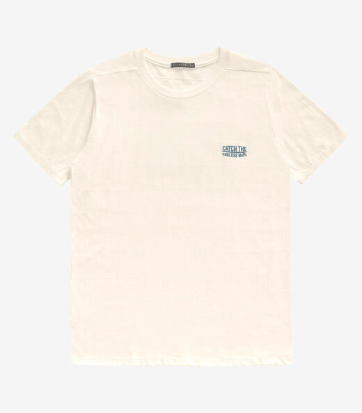 Camiseta Masculina Malha Maquinetada Diametro Bege