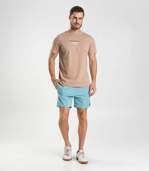 Bermuda Masculina De Microfibra Sarjada Long Bong Azul