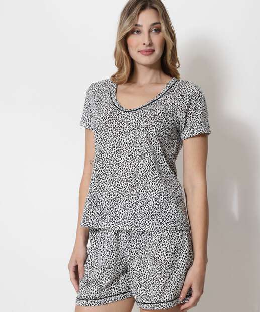 Image_Pijama Feminino Animal Print Manga Curta Marisa