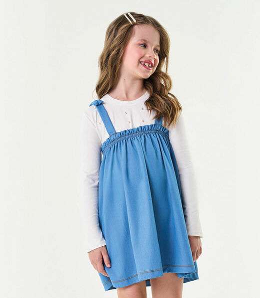 Salopete Infantil Jeans Trick Nick Azul