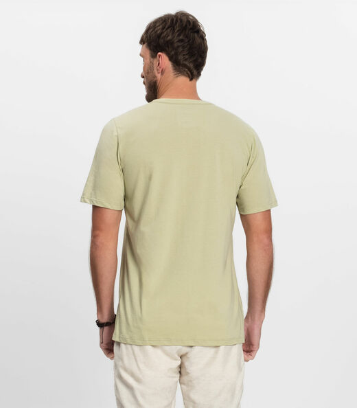 Camiseta Masculina Manga Curta Meia Malha Diametro Verde