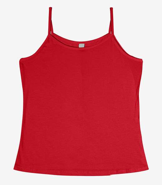 Blusa de Alça Feminina Viscotorcion Básica Rovitex Vermelho