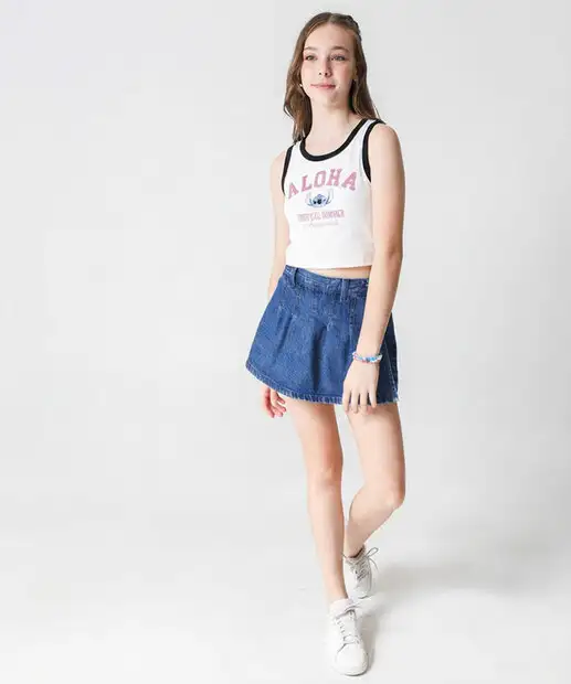 Blusa Juvenil Cropped Stitch Tam 10 a 16 Off White