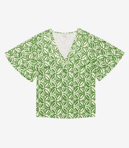 Blusa Feminina Estampada Godê Rovitex Verde