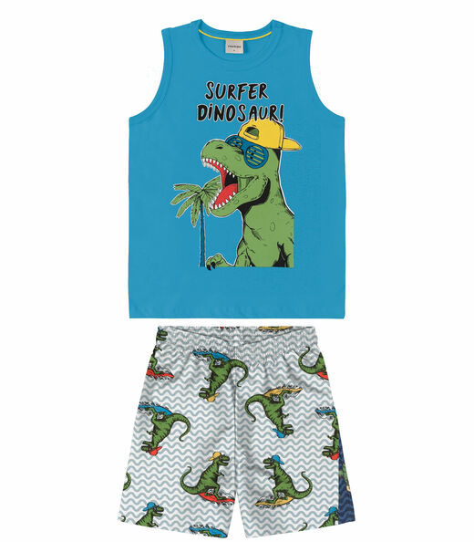 Conjunto Infantil Masculino Dino Rovitex Azul