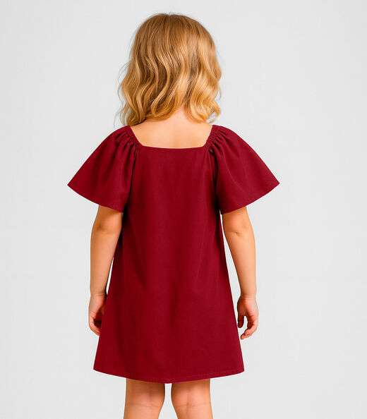Vestido Infantil em Viscose Infinita Cor Laranja