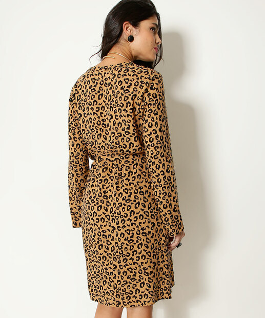 Vestido Feminino Chemise Animal Print Marisa