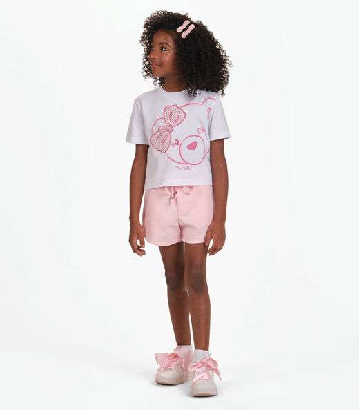 Conjunto Camiseta com Shorts Menina Trick Nick Branco