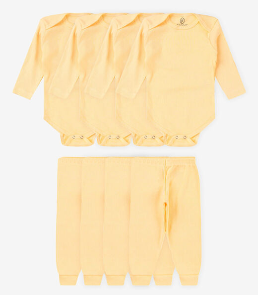 Image_Kit 4 Body Bebê Canelado 2 Peças Kappes Amarelo
