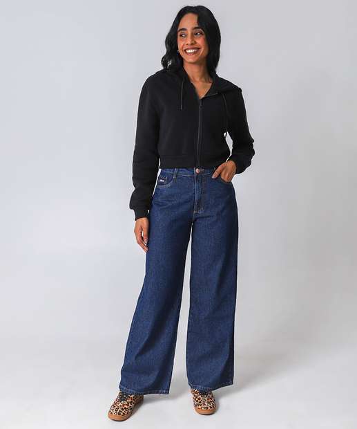 Image_Calça Jeans Wide Leg Feminina Marisa Azul