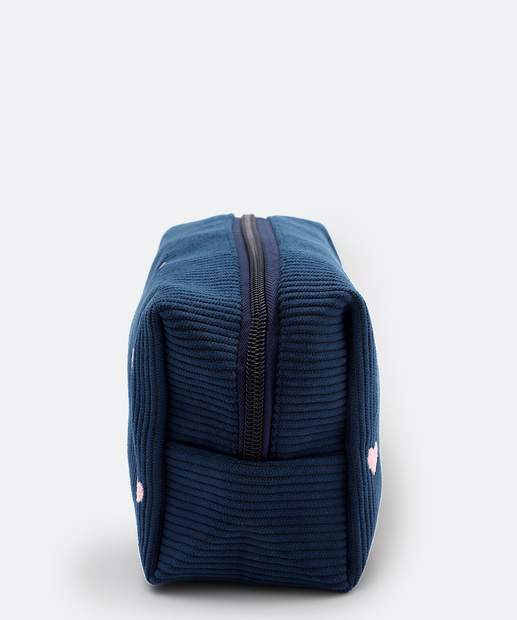 Necessaire Bordado Coração Marisa Azul