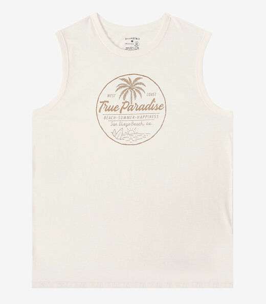 Regata em Meia Malha Masculino Diametro Bege