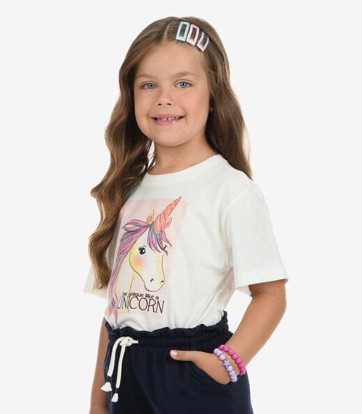 Blusa Meia Malha Menina Rovi Kids Bege