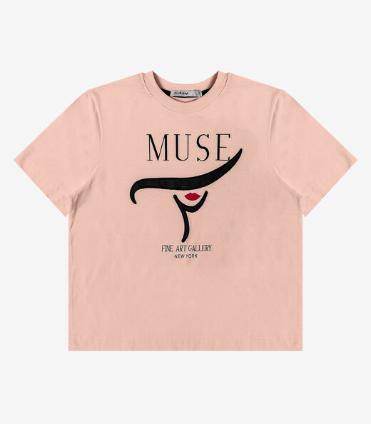 T- Shirt Feminina Manga Curta Endless Rosa
