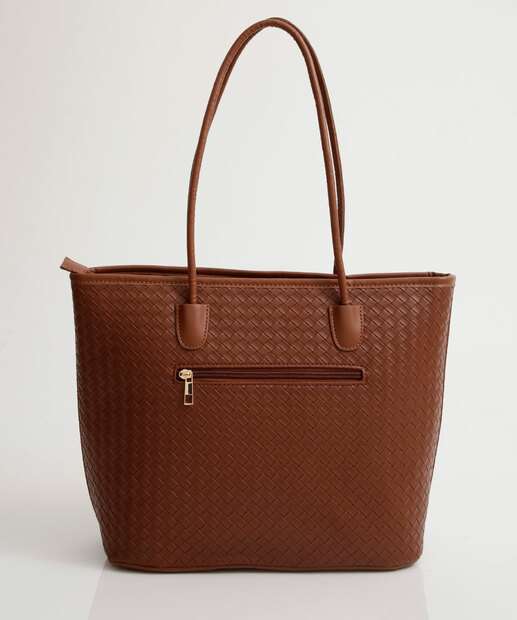 Bolsa De Ombro Tote Feminina Textura Marisa Marrom