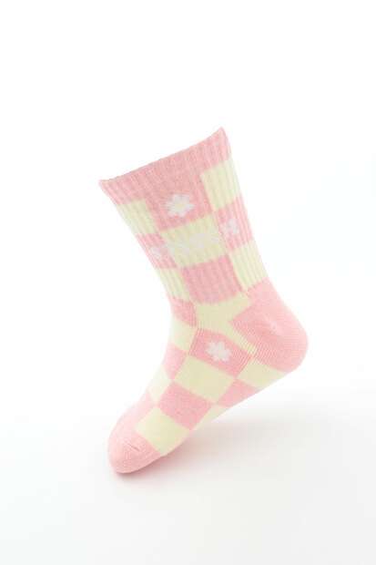 Kit 2 Meias Infantil Soquete Estampa Stitch Disney Rosa