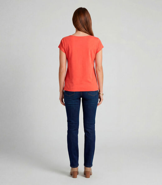 Blusa Feminina Meia Malha Com Estampa Infinita Cor Vermelho