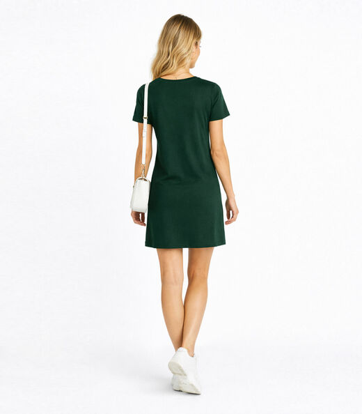 Vestido Feminino Curto Com Manga Infinita Cor Verde